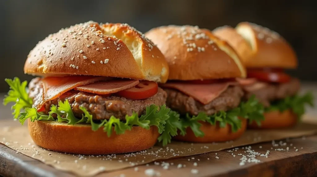 Creative lunch meat sandwiches with unique toppings like pickles, avocado, and cheese