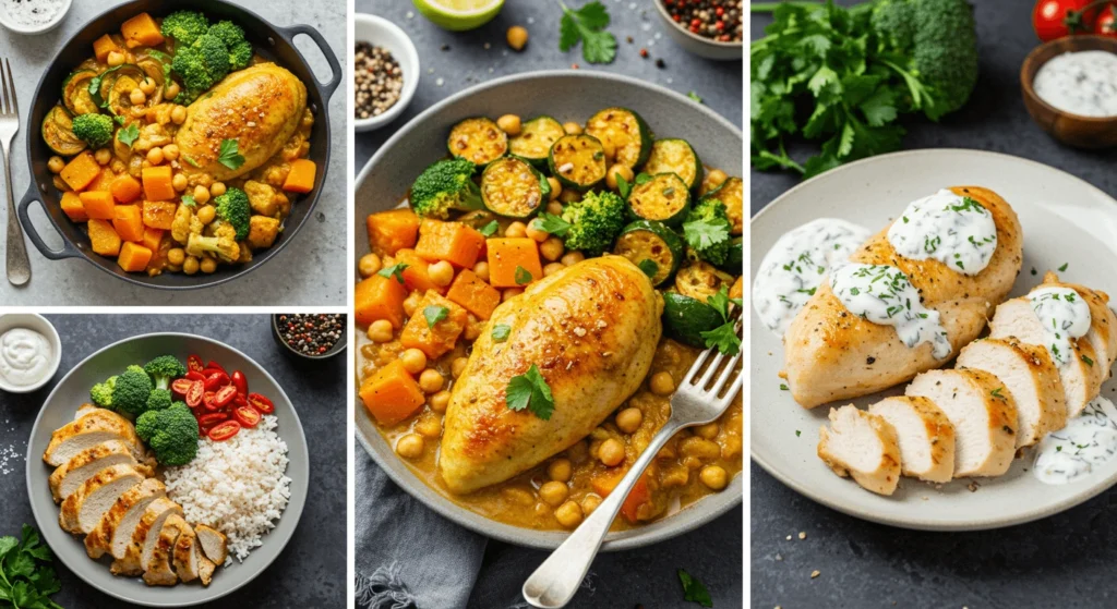 Simple and healthy protein chicken recipes for weight loss and fitness.