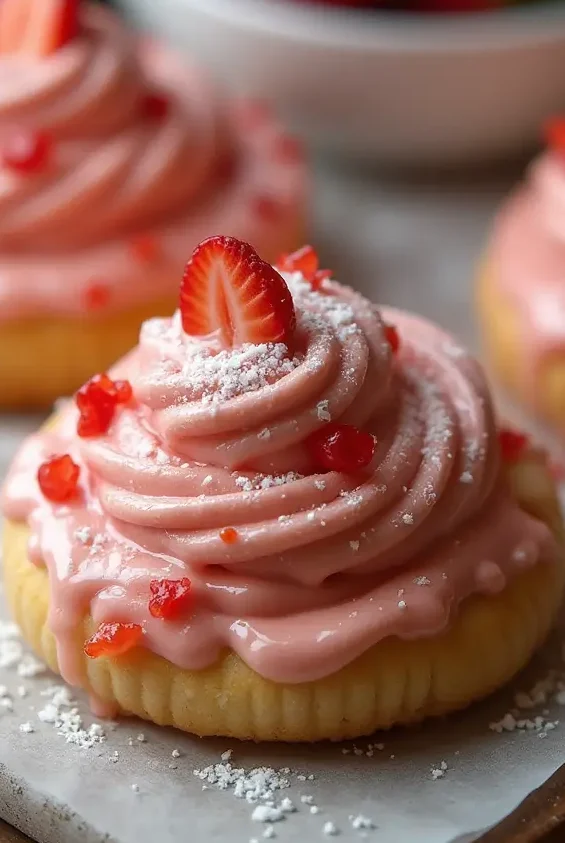 The perfect blend of soft, fluffy rolls, tangy cheesecake frosting, and fresh strawberries awaits in every bite!